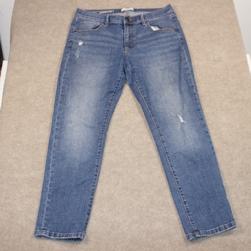 Sonoma Goods For Life Womens Straight Crop Jeans Blue Medium Wash Size 10